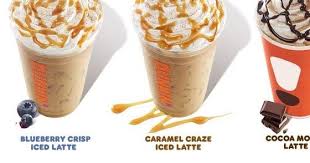Dunkin Donuts Lattes Blueberry Crisp Latte A Latte Steamed Milk And Espresso With Blueberry And Caramel Flavors C Dunkin Donuts Iced Latte Recipe Dunkin