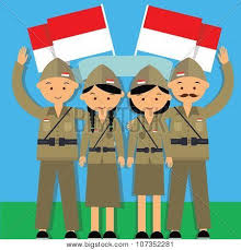 Maybe you would like to learn more about one of these? Independence Day Hari Pahlawan 17 Agustus 1945 Veteran Indonesia Fighter Merdeka Man And Mowan In Military Uniform Vector Poster Id 107352281