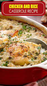 Chicken And Rice Casserole Recipe Rice Recipes Casserole Recipes Rice Casserole Recipes Chicken Recipes Casserole