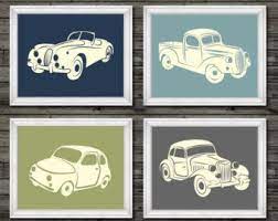 Vintage Car And Truck Decor Vintage Nursery Decor Boys Etsy Vintage Car Nursery Vintage Nursery Decor Playroom Decor Boys