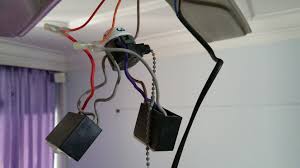 These fan be replaced with newer, smaller capacitors, but the larger metal capacitors are available from electrical supply houses and motor shops. Changing Pull Switch Ceiling Fan With Faulty Capacitor To Remote Home Improvement Stack Exchange