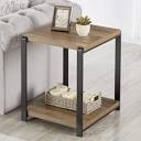 Amazon.com: FOLUBAN Industrial End Table, Square Side Table with ...