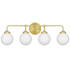 Kerkhoven 4 Light Vanity Light Quoizel Vanity Lighting Brass Vanity Light