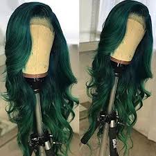 Black And Green Wig The Perfect Andrai Hair Omber Green Wavy Wigs Lace Front Wigs Blue Dark Root 2 Tone Glueless Natural Wave Synthetic He Green Wig Lace Front Wigs Wig Hairstyles