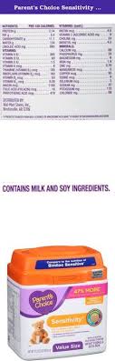 Parent S Choice Sensitivity Powder Infant Formula With Iron 33 2oz Compare Parent S Choice Sensitivity To Similac Sensi Complete Nutrition Pantothenic Lutein