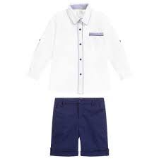 أيام الأسبوع فوضوي الكوكايين pretty originals boys pale blue white shorts  smock shirt - promarinedist.com