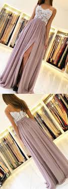 A Line Prom Dresses Spaghetti Straps With Appliques Split Front Ml270 Grey Prom Dress Prom Dresses A Line Prom Dresses