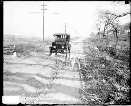 Roads were rutted and muddy in the Spring, dusty in the Summer.