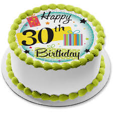 There are deliciously dangerous drinking gifts to make the party unforgettable, there are stylish and creative additions for the home and kitchen. Happy 30th Birthday Presents Stars Edible Cake Topper Image Abpid13219 A Birthday Place
