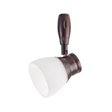 Hampton Bay Bronze Led Flex Track Head Lighting With Frosted Glass 17191l Bz The Home Depot