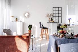 small studio apartment with open plan