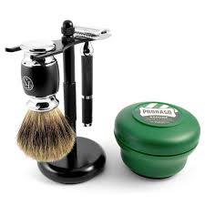 Old School Pure Badger Shaving Kit In Stock Trendhim