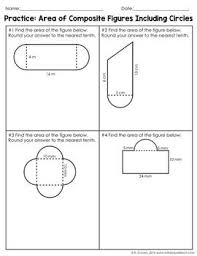 Area Of Composite Figures Including Circles Notes Teacher Planning Kindergarten Skills 6th Grade Worksheets