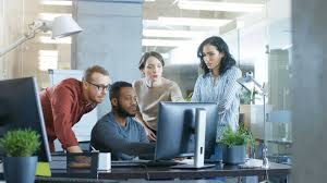 In Busy Corporate Office Team Of Diverse Young Creative People Work On A Problem Stock Footage Team Diverse Young Busy Office Team Corporate Office Corporate