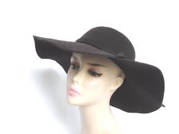 Vintage Black Wool Felt Floppy Hat Wide Brim Hat Dress Hat Casual Hat Tea  Party Hat Church Hat Sunday Hat Derby Hat Sun Hat