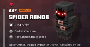 1 item is the most basic measurement in quantity. Spider Armor Minecraft Dungeons Gamewith