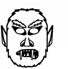 Maschera Di Un Mostro Di Halloween Da Stampare Colorare Ritagliare Halloween Disegni Da Colorare Immagini