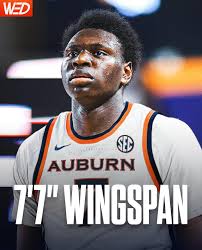 New Auburn big man Narcisse Ngoy has a 7'7” wingspan 🫨 For context, former  Auburn big man Walker Kessler's wingspan was only 7'6” This is length that  Auburn needed BADLY in the