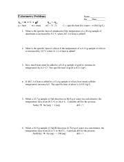 Chapter eleven enthalpy today s agenda discuss homework from. Heat Capacity Calorimetry Worksheet Answers Name Per Heat Capacity Calorimetry Worksheet 1 Which Kind Of Substance Needs More Energy To Undergo An Course Hero