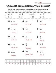 Since there was always an influx of new students each year, the curriculum was the same each year with the difference only in the activities and worksheets. Algebra Riddle Introductory Expressions And Equations Practice