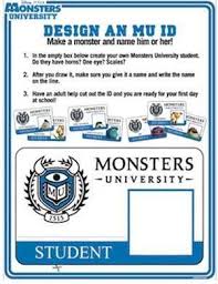 Download id card from the link given bellow.ms word. Monsters University Id Card Template Cards Design Templates