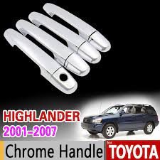 for toyota highlander 2001 2007 xu20 chrome handle cover trim kluger 2002 2003 2004 2005 2006 accessories sticker c chrome door handles toyota toyota avensis