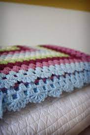 Blanket Hand Crocheted In Purples Apple Green Cream And Blue Crochet Crochet Edging Hand Crochet