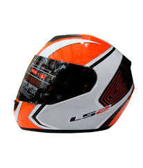 Ls2 Helmet Ff 351 Corsa White Orange Size 58cms Ece Certified