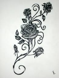 Viewing Gallery For Rose Vine Drawing Vine Tattoos Rose Vine Tattoos Tattoo Templates