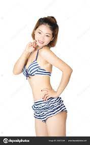 Beautiful Chinese Woman Wearing Sexy Bikini Isolated White Background Stock  Photo by ©dndavis 243073304