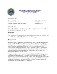 Fast Letter 12 25 The Fully Developed Claim Program