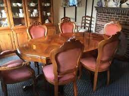 Italian dining table and chairs for sale. Italian Walnut Dining Table With 6 Chairs Ebay