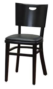 Black Chair W Black Padded Seat Restaurant Chair In 2020 Restaurant Chairs Chair Wood Chair