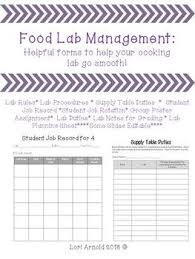 Cooking Lab Forms Food Lab Student Jobs Family And Consumer Science