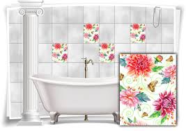 Mit diesen werden dann die fliesen im bad verziert und sie können dann entscheiden, welche folie besser für ihr badezimmer geeignet ist. Fliesen Aufkleber Fliesen Bild Folie Nostalgie Rose Blumen Schmetterling Bad Wc Deko Medianlux Shop