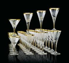 Pair vintage floral etched wine glasses elegant wine glass. A Moser Maharani Pattern Part Table Service