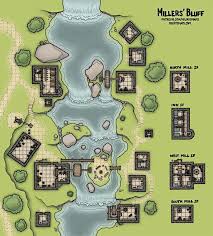 Millers Bluff A Watermillers Homestead Battlemaps Town Map Map Fantasy Map