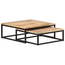 Opens in a new tab. Nesting Coffee Tables 2 Pcs Solid Mango Wood