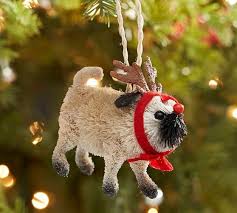 Bottle Brush Pug Ornament Christmas Ornaments Christmas Tree Ornaments Woodland Christmas Theme