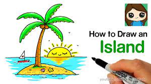 How to draw for kids dogs collection: How To Draw An Island With A Coconut Tree Easy Youtube