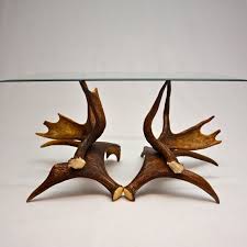 Moose Antler Coffee Table W Glass Top By Uniquealwaysllc On Etsy 999 00 Moose Antlers Antlers Glass