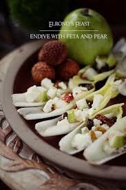 The Hobbit Elrond S Feast Endive With Feta And Pear Feast Of Starlight Recipe Endive Pear Recipes Hobbit Food