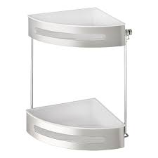 Etagere salle de bain but pour rangement cd tiroir ikea. Etagere D Angle Murale Pour Salle De Bain 2 Tablettes Acier Et Abs Wenko Bricozor