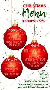Christmas Menu Video Template In 2020 Christmas Menu Xmas Menu Menu Design Template