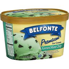 Ahh, to be relaxing on a tropical beach somewhere. Belfonte Ice Cream Premium Green Mint Chip Chocolate Chip Mint My Country Mart Kc Ad Group