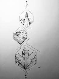 Geometric tattoos often are used as a sacred ritual because their intended goal is to show you a path to understanding. Tattoo Sketches New Geometric Tattoo Design Geometric Tattoo Nature Geometric Tattoo