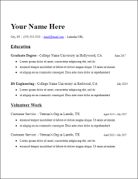 No Work Experience Resume Templates Free To Download