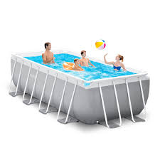 26790 Intex Prism Frame Premium Rechteckiger Oberirdischer Pool 400x200x122cm