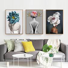 Art Figures Abstract Human Art Rose Decoration Painting Core Hotel Living Room Hanging Painting Canvas Printing Wall Pi Easy Canvas Art Picture Wall Rose Decor