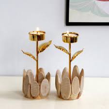 Metal Candle Holder Stand Candelabra Christmas Golden Candlestick Rose Floral Wooden Base Wedding Event Party Candelabra Candle Holders Aliexpress